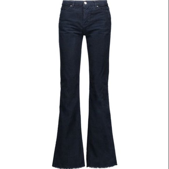 NWOT IRO Flare Leg Raw Hem Pants in Style Forest - Picture 1 of 4